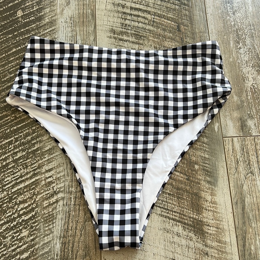 Black and white gingham bikini bottom